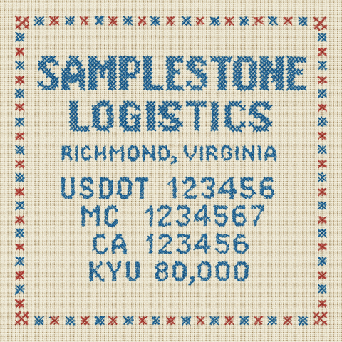 Custom Designed Trucking, Logistics, Truck Door Decal Lettering Sticker Sign Decal with USDOT, MC, GVW, CA, KYU (Set of 2)