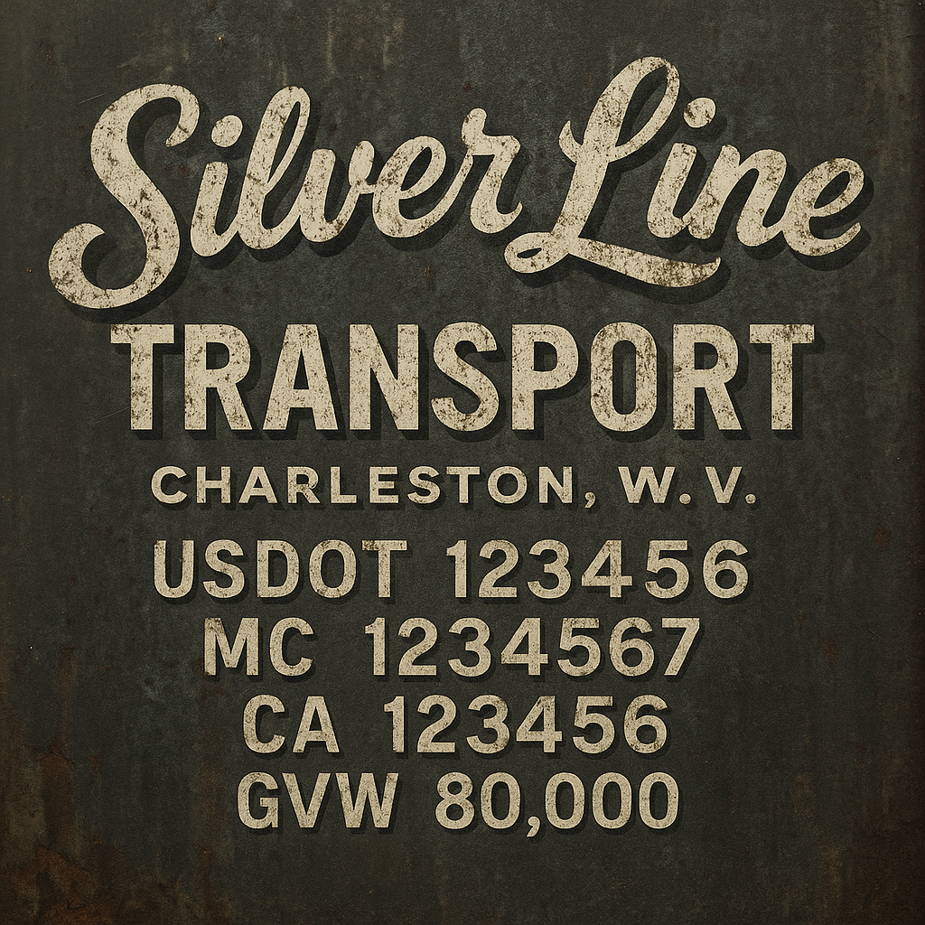Custom Designed Trucking, Logistics, Truck Door Decal Lettering Sticker Sign Decal with USDOT, MC, GVW, CA, KYU (Set of 2)