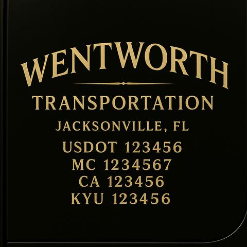 Custom Designed Trucking, Logistics, Truck Door Decal Lettering Sticker Sign Decal with USDOT, MC, GVW, CA, KYU (Set of 2)