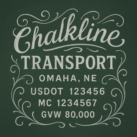 Custom Designed Trucking, Logistics, Truck Door Decal Lettering Sticker Sign Decal with USDOT, MC, GVW, CA, KYU (Set of 2)