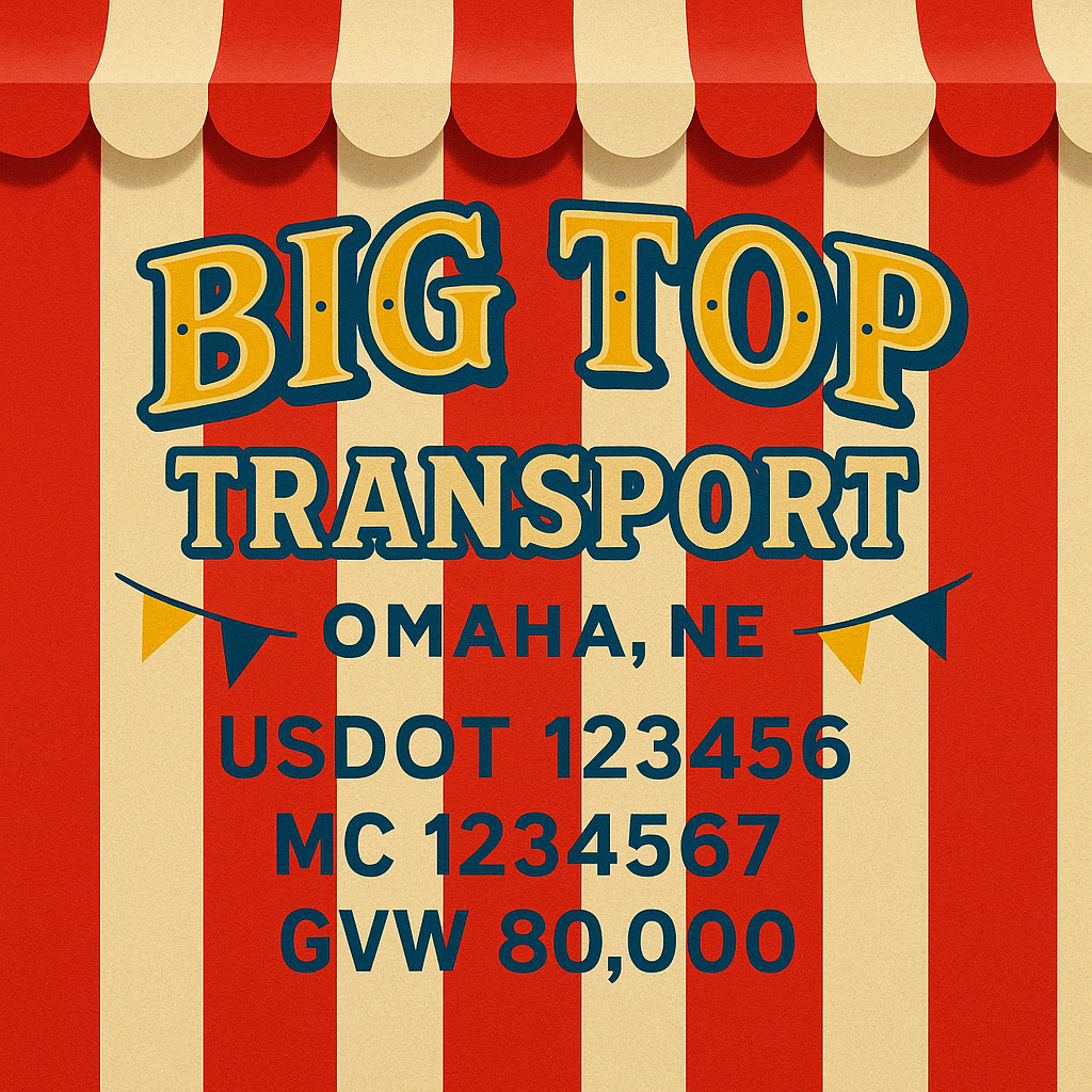 Custom Designed Trucking, Logistics, Truck Door Decal Lettering Sticker Sign Decal with USDOT, MC, GVW, CA, KYU (Set of 2)