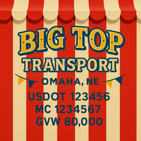 Custom Designed Trucking, Logistics, Truck Door Decal Lettering Sticker Sign Decal with USDOT, MC, GVW, CA, KYU (Set of 2)