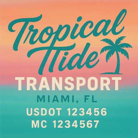 Custom Designed Trucking, Logistics, Truck Door Decal Lettering Sticker Sign Decal with USDOT, MC, GVW, CA, KYU (Set of 2)