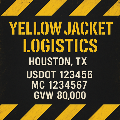 Custom Designed Trucking, Logistics, Truck Door Decal Lettering Sticker Sign Decal with USDOT, MC, GVW, CA, KYU (Set of 2)