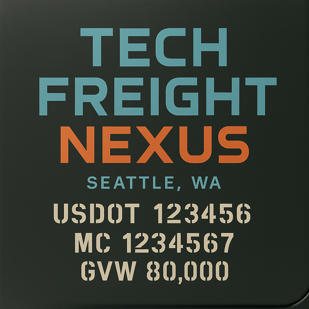 Custom Designed Trucking, Logistics, Truck Door Decal Lettering Sticker Sign Decal with USDOT, MC, GVW, CA, KYU (Set of 2)