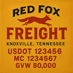 Custom Designed Trucking, Logistics, Truck Door Decal Lettering Sticker Sign Decal with USDOT, MC, GVW, CA, KYU (Set of 2)