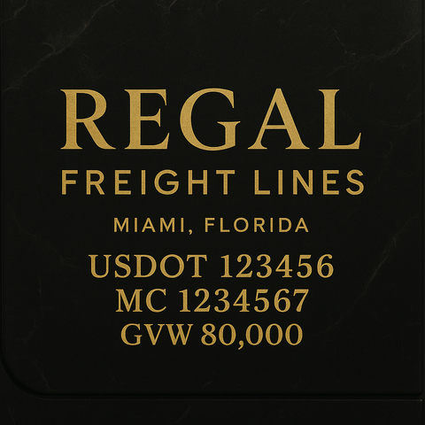 Custom Designed Trucking, Logistics, Truck Door Decal Lettering Sticker Sign Decal with USDOT, MC, GVW, CA, KYU (Set of 2)