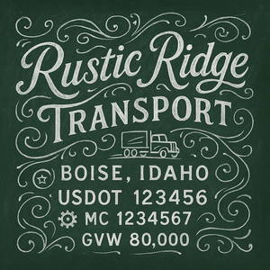 Custom Designed Trucking, Logistics, Truck Door Decal Lettering Sticker Sign Decal with USDOT, MC, GVW, CA, KYU (Set of 2)