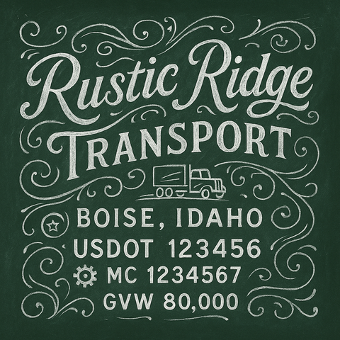 Custom Designed Trucking, Logistics, Truck Door Decal Lettering Sticker Sign Decal with USDOT, MC, GVW, CA, KYU (Set of 2)