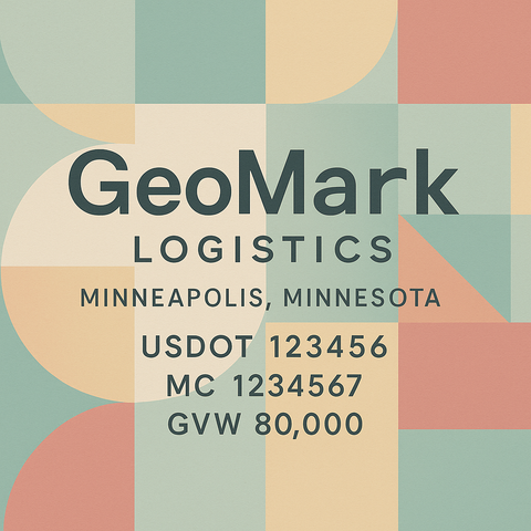 Custom Designed Trucking, Logistics, Truck Door Decal Lettering Sticker Sign Decal with USDOT, MC, GVW, CA, KYU (Set of 2)