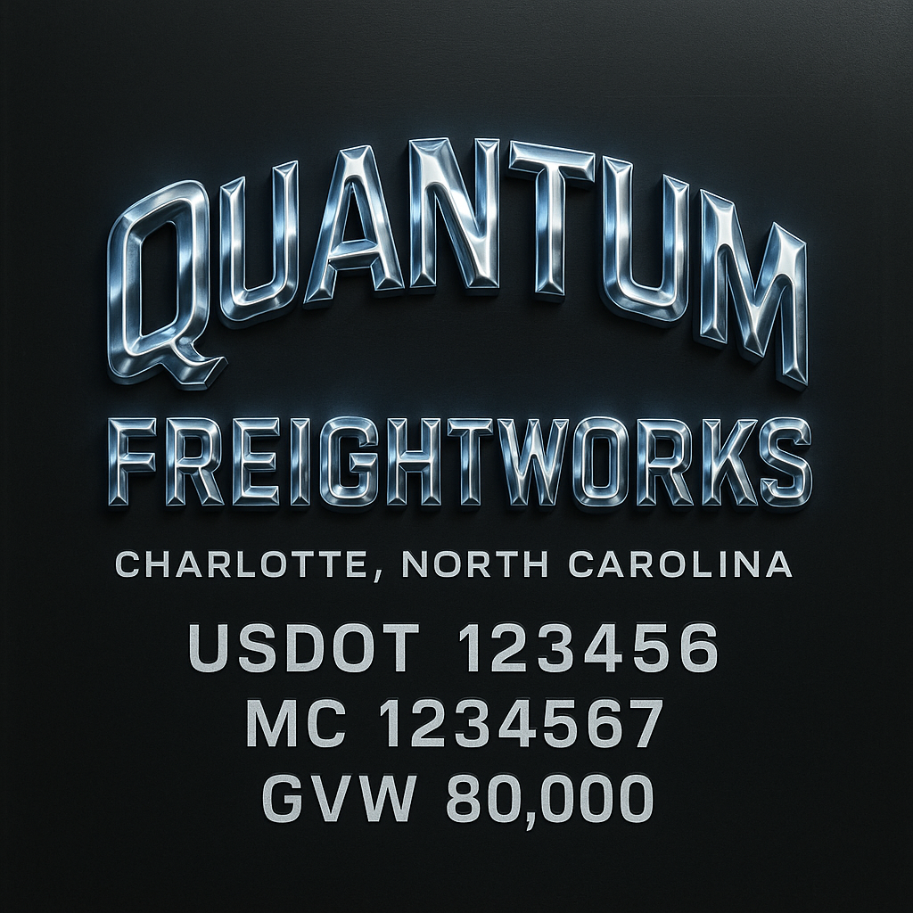 Custom Designed Trucking, Logistics, Truck Door Decal Lettering Sticker Sign Decal with USDOT, MC, GVW, CA, KYU (Set of 2)