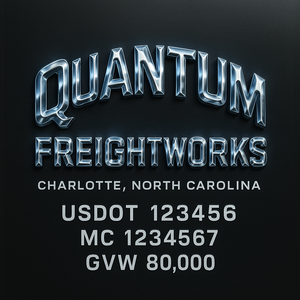 Custom Designed Trucking, Logistics, Truck Door Decal Lettering Sticker Sign Decal with USDOT, MC, GVW, CA, KYU (Set of 2)