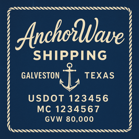 Custom Designed Trucking, Logistics, Truck Door Decal Lettering Sticker Sign Decal with USDOT, MC, GVW, CA, KYU (Set of 2)