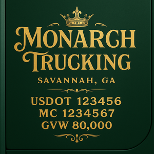 Custom Designed Trucking, Logistics, Truck Door Decal Lettering Sticker Sign Decal with USDOT, MC, GVW, CA, KYU (Set of 2)