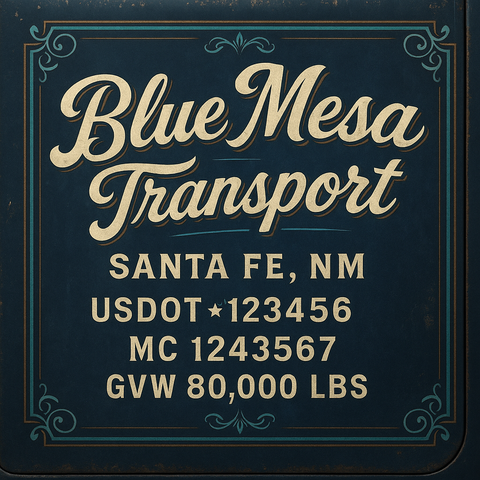 Custom Designed Trucking, Logistics, Truck Door Decal Lettering Sticker Sign Decal with USDOT, MC, GVW, CA, KYU (Set of 2)