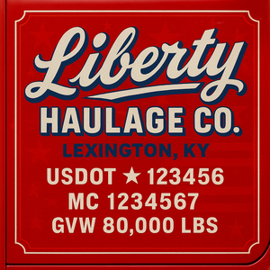 Custom Designed Trucking, Logistics, Truck Door Decal Lettering Sticker Sign Decal with USDOT, MC, GVW, CA, KYU (Set of 2)