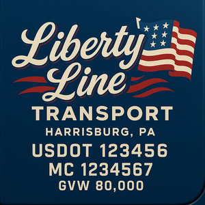 Custom Designed Trucking, Logistics, Truck Door Decal Lettering Sticker Sign Decal with USDOT, MC, GVW, CA, KYU (Set of 2)