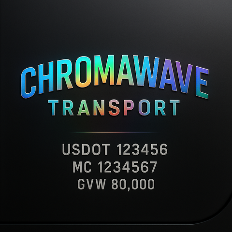 Custom Designed Trucking, Logistics, Truck Door Decal Lettering Sticker Sign Decal with USDOT, MC, GVW, CA, KYU (Set of 2)
