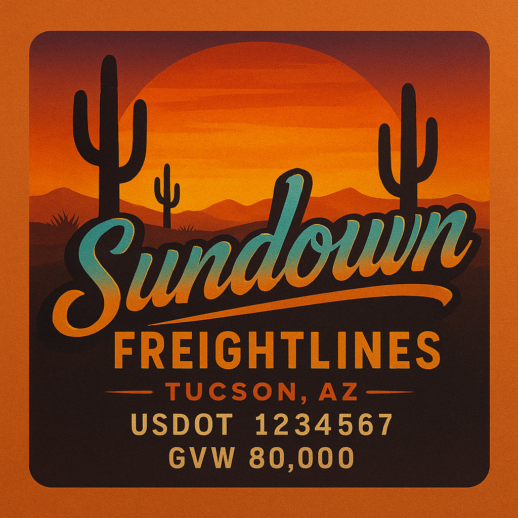 Custom Designed Trucking, Logistics, Truck Door Decal Lettering Sticker Sign Decal with USDOT, MC, GVW, CA, KYU (Set of 2)