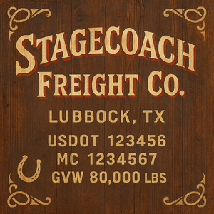 Custom Designed Trucking, Logistics, Truck Door Decal Lettering Sticker Sign Decal with USDOT, MC, GVW, CA, KYU (Set of 2)