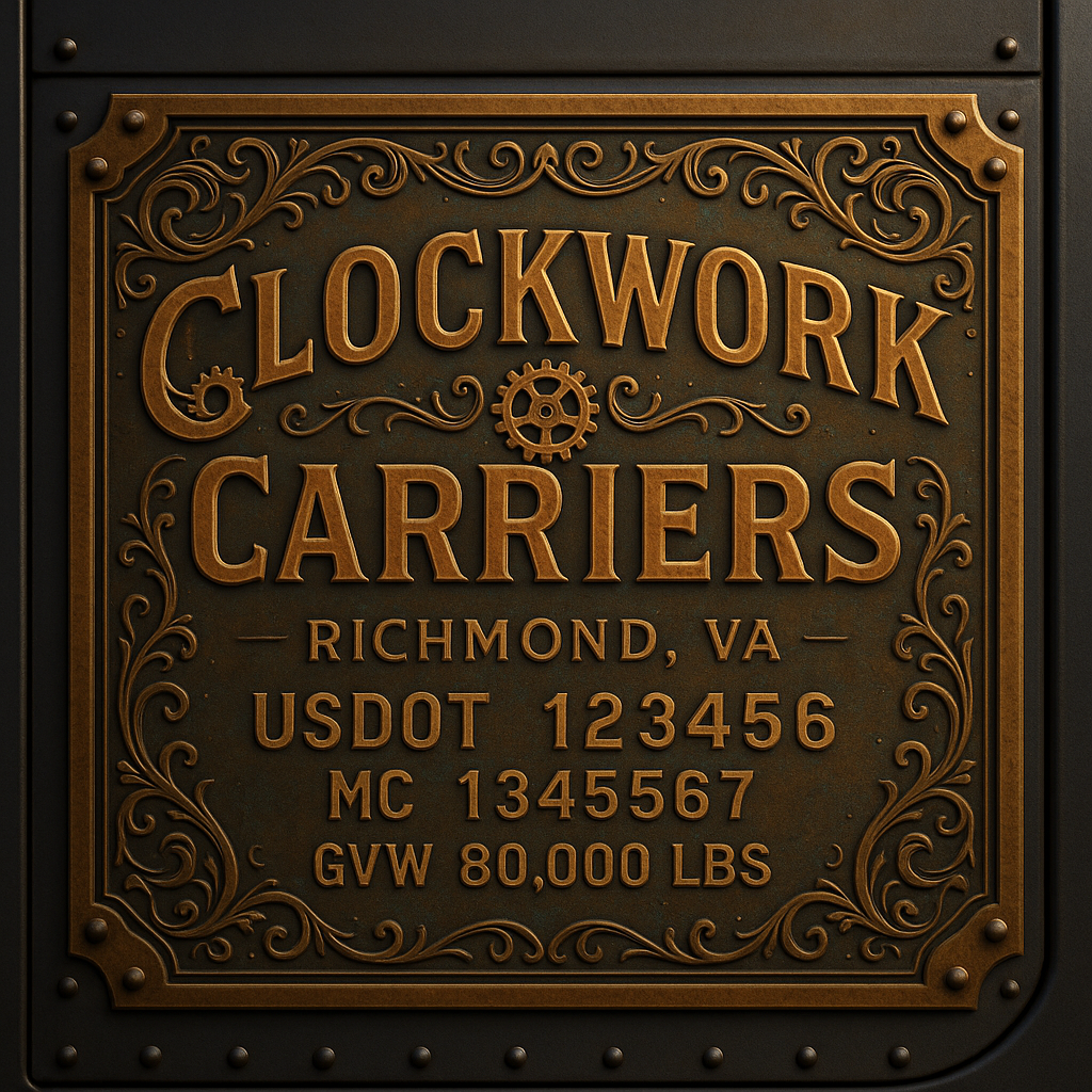 Custom Designed Trucking, Logistics, Truck Door Decal Lettering Sticker Sign Decal with USDOT, MC, GVW, CA, KYU (Set of 2)