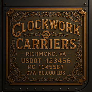 Custom Designed Trucking, Logistics, Truck Door Decal Lettering Sticker Sign Decal with USDOT, MC, GVW, CA, KYU (Set of 2)