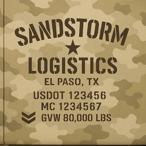 Custom Designed Trucking, Logistics, Truck Door Decal Lettering Sticker Sign Decal with USDOT, MC, GVW, CA, KYU (Set of 2)