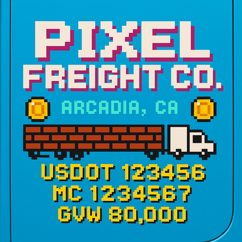 Custom Designed Trucking, Logistics, Truck Door Decal Lettering Sticker Sign Decal with USDOT, MC, GVW, CA, KYU (Set of 2)