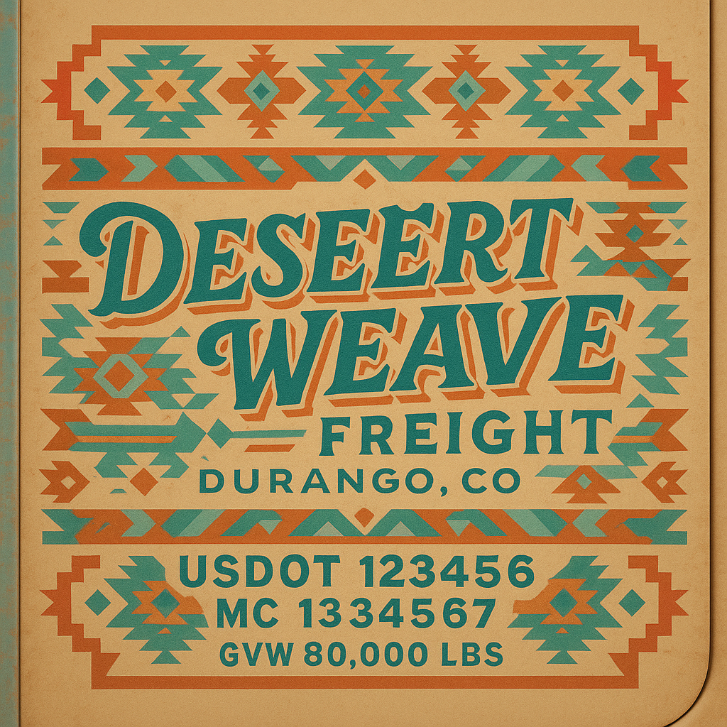 Custom Designed Trucking, Logistics, Truck Door Decal Lettering Sticker Sign Decal with USDOT, MC, GVW, CA, KYU (Set of 2)