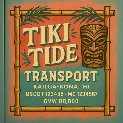 Custom Designed Trucking, Logistics, Truck Door Decal Lettering Sticker Sign Decal with USDOT, MC, GVW, CA, KYU (Set of 2)