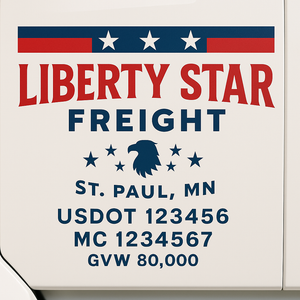 Custom Designed Trucking, Logistics, Truck Door Decal Lettering Sticker Sign Decal with USDOT, MC, GVW, CA, KYU (Set of 2)