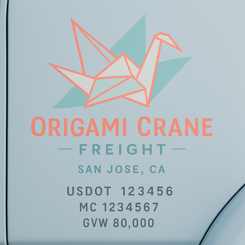 Custom Designed Trucking, Logistics, Truck Door Decal Lettering Sticker Sign Decal with USDOT, MC, GVW, CA, KYU (Set of 2)