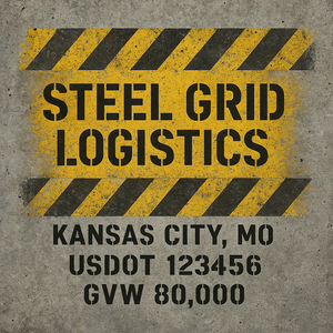 Custom Designed Trucking, Logistics, Truck Door Decal Lettering Sticker Sign Decal with USDOT, MC, GVW, CA, KYU (Set of 2)
