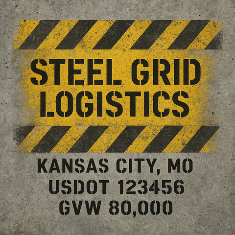 Custom Designed Trucking, Logistics, Truck Door Decal Lettering Sticker Sign Decal with USDOT, MC, GVW, CA, KYU (Set of 2)