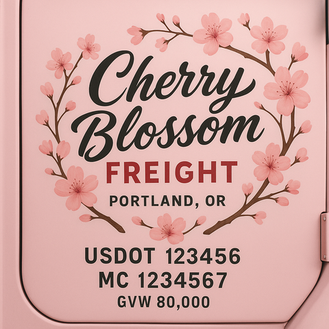 Custom Designed Trucking, Logistics, Truck Door Decal Lettering Sticker Sign Decal with USDOT, MC, GVW, CA, KYU (Set of 2)