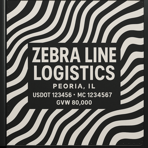 Custom Designed Trucking, Logistics, Truck Door Decal Lettering Sticker Sign Decal with USDOT, MC, GVW, CA, KYU (Set of 2)