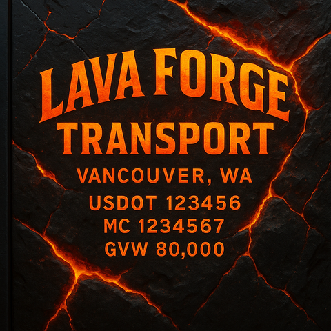 Custom Designed Trucking, Logistics, Truck Door Decal Lettering Sticker Sign Decal with USDOT, MC, GVW, CA, KYU (Set of 2)