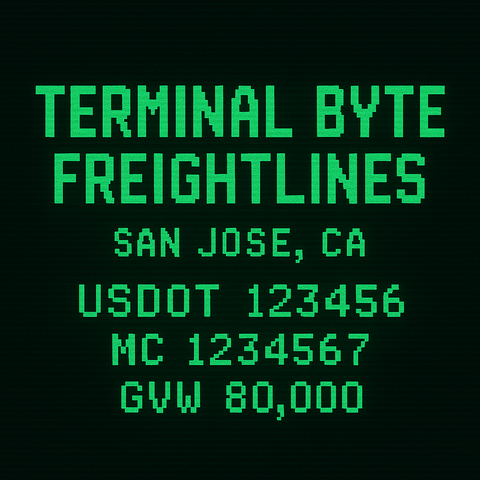 Custom Designed Trucking, Logistics, Truck Door Decal Lettering Sticker Sign Decal with USDOT, MC, GVW, CA, KYU (Set of 2)