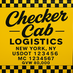 Custom Designed Trucking, Logistics, Truck Door Decal Lettering Sticker Sign Decal with USDOT, MC, GVW, CA, KYU (Set of 2)