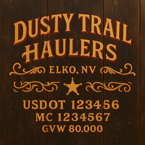 Custom Designed Trucking, Logistics, Truck Door Decal Lettering Sticker Sign Decal with USDOT, MC, GVW, CA, KYU (Set of 2)