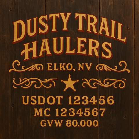 Custom Designed Trucking, Logistics, Truck Door Decal Lettering Sticker Sign Decal with USDOT, MC, GVW, CA, KYU (Set of 2)