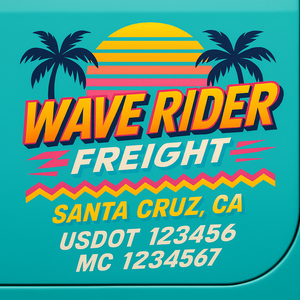 Custom Designed Trucking, Logistics, Truck Door Decal Lettering Sticker Sign Decal with USDOT, MC, GVW, CA, KYU (Set of 2)
