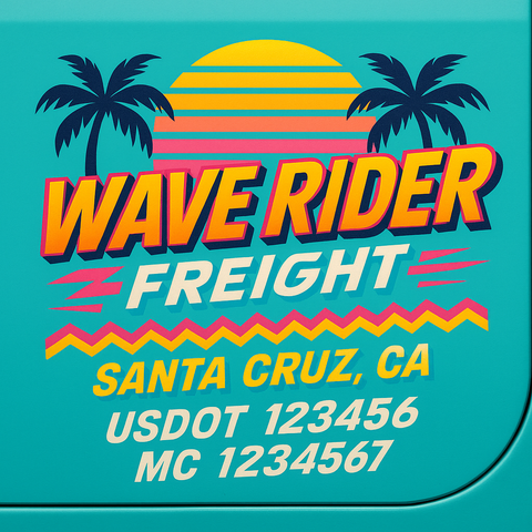 Custom Designed Trucking, Logistics, Truck Door Decal Lettering Sticker Sign Decal with USDOT, MC, GVW, CA, KYU (Set of 2)