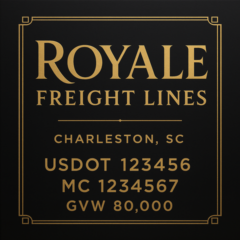 Custom Designed Trucking, Logistics, Truck Door Decal Lettering Sticker Sign Decal with USDOT, MC, GVW, CA, KYU (Set of 2)