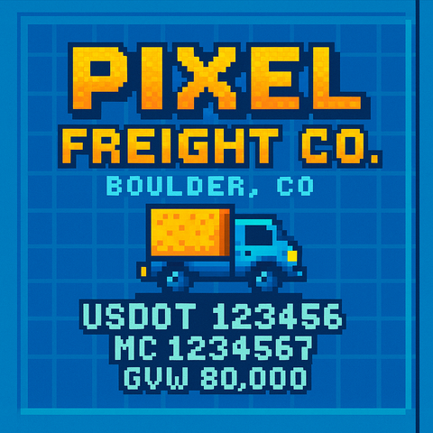 Custom Designed Trucking, Logistics, Truck Door Decal Lettering Sticker Sign Decal with USDOT, MC, GVW, CA, KYU (Set of 2)