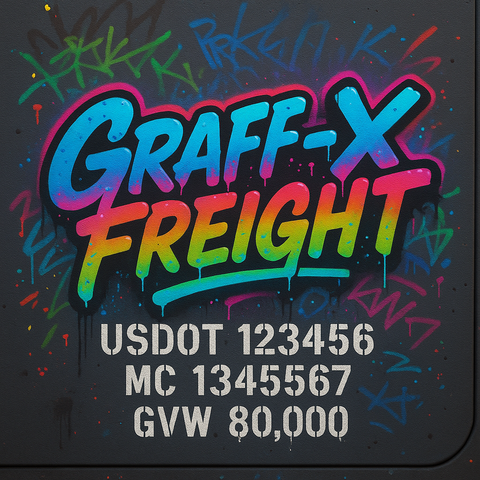 Custom Designed Trucking, Logistics, Truck Door Decal Lettering Sticker Sign Decal with USDOT, MC, GVW, CA, KYU (Set of 2)