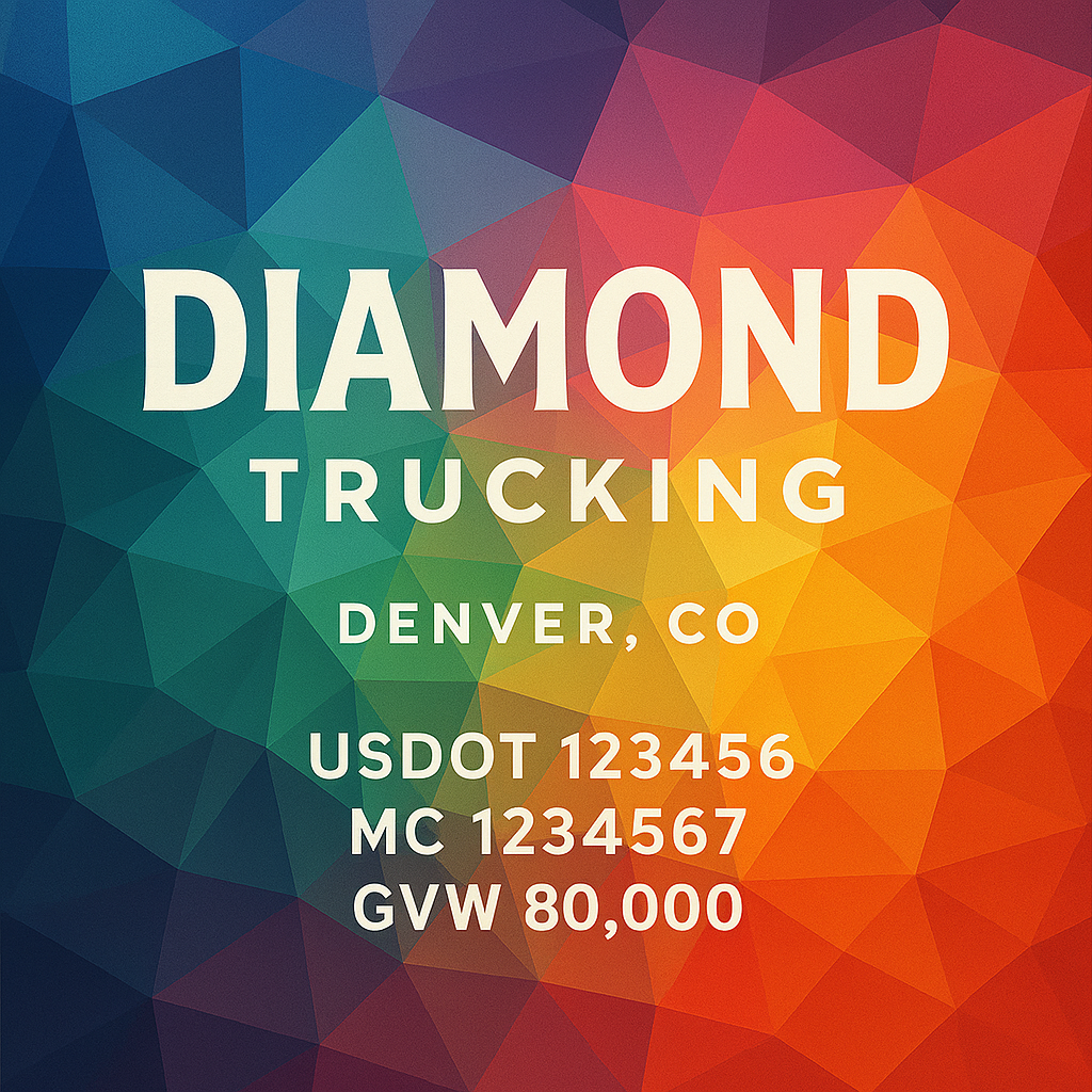 Custom Designed Trucking, Logistics, Truck Door Decal Lettering Sticker Sign Decal with USDOT, MC, GVW, CA, KYU (Set of 2)