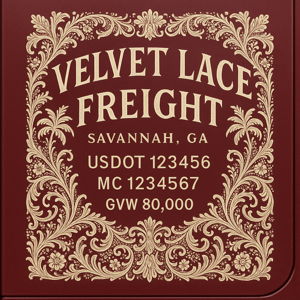Custom Designed Trucking, Logistics, Truck Door Decal Lettering Sticker Sign Decal with USDOT, MC, GVW, CA, KYU (Set of 2)