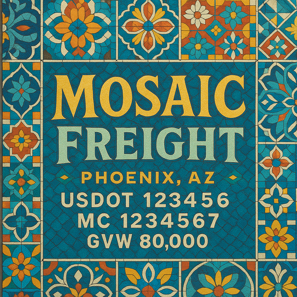 Custom Designed Trucking, Logistics, Truck Door Decal Lettering Sticker Sign Decal with USDOT, MC, GVW, CA, KYU (Set of 2)