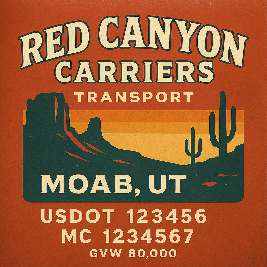 Custom Designed Trucking, Logistics, Truck Door Decal Lettering Sticker Sign Decal with USDOT, MC, GVW, CA, KYU (Set of 2)
